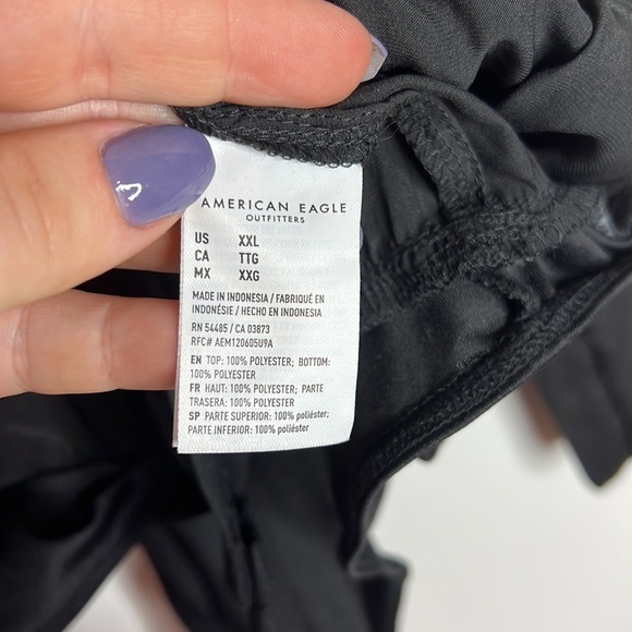 NWT American Eagle Black Faux Wrap BodySuit - Picture 11 of 12